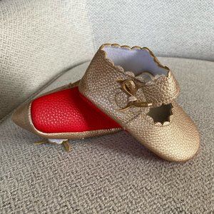 Baby Girl Red Bottom Gold Shoes - Red Bottom Baby Shoe - Size 5 (12-18M)
